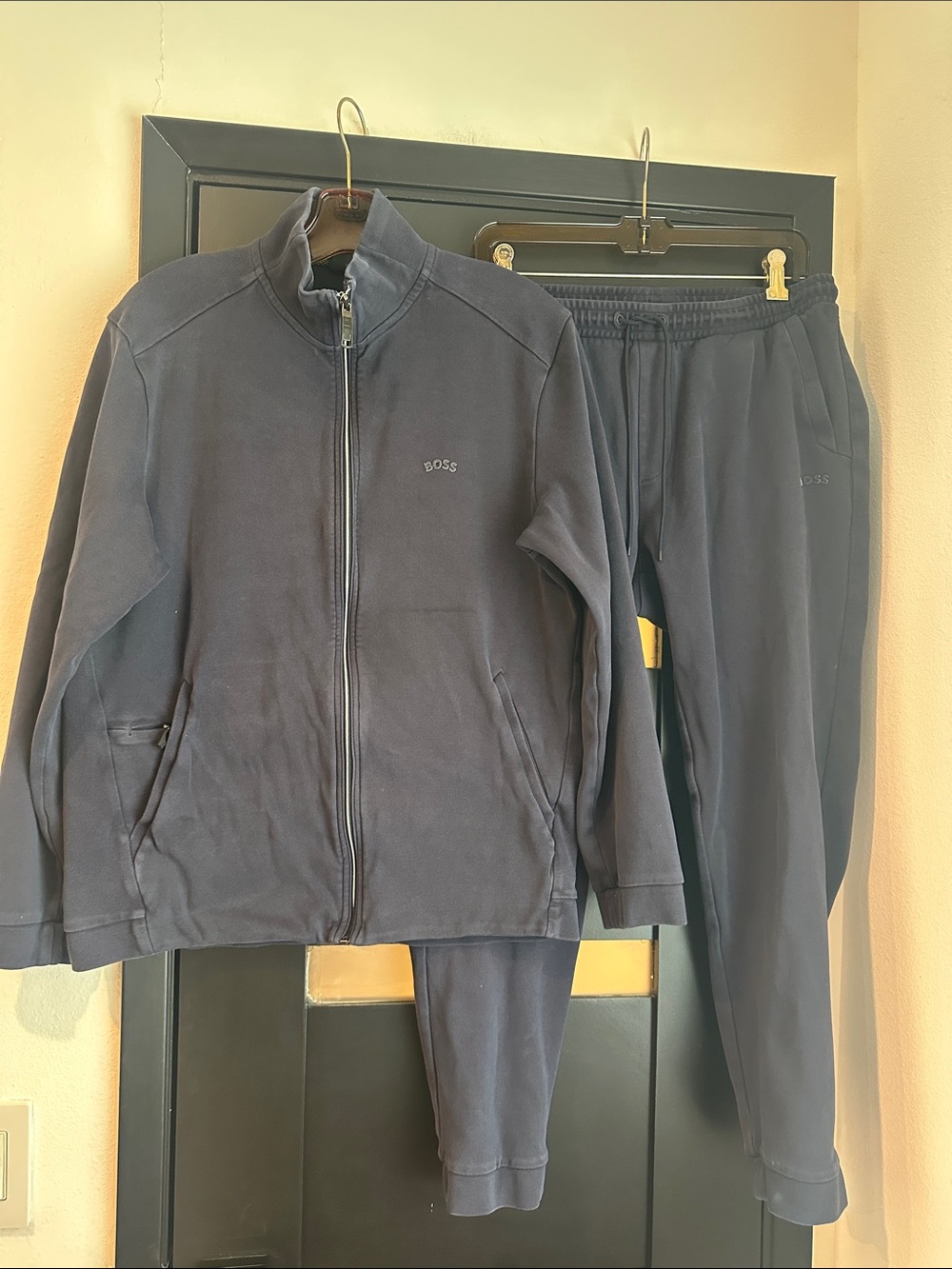 BOSS Hugo Boss Men’s Matching Track Jacket & Jogger Set Blue